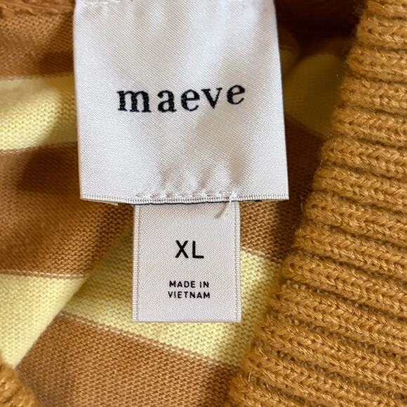 Maeve Anthropologie Striped Boxy Oversized V Neck Women’s Top Size XL - Picture 8 of 11